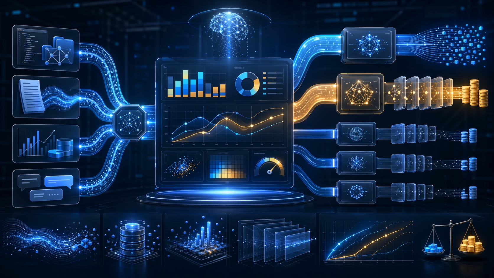 Illustration of AI model routing economics across low-cost and premium routes for real DeepSeek V4 production workloads