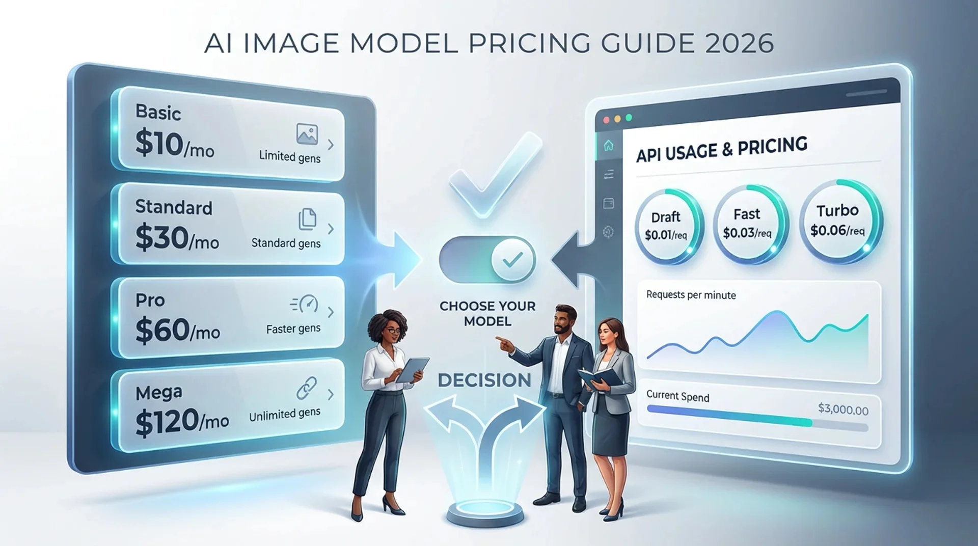 Midjourney pricing comparison showing official subscription tiers versus per-request API billing workflows.