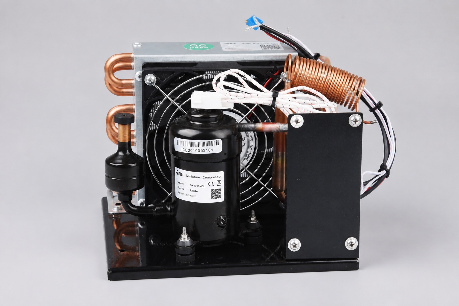 QX series 12V DC compressor used in portable and custom refrigerator builds