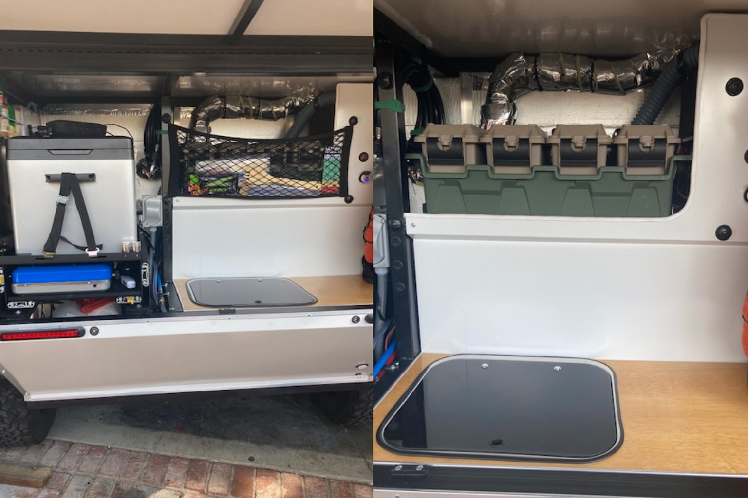 12V portable air conditioner installed in a compact battery-powered cooling setup