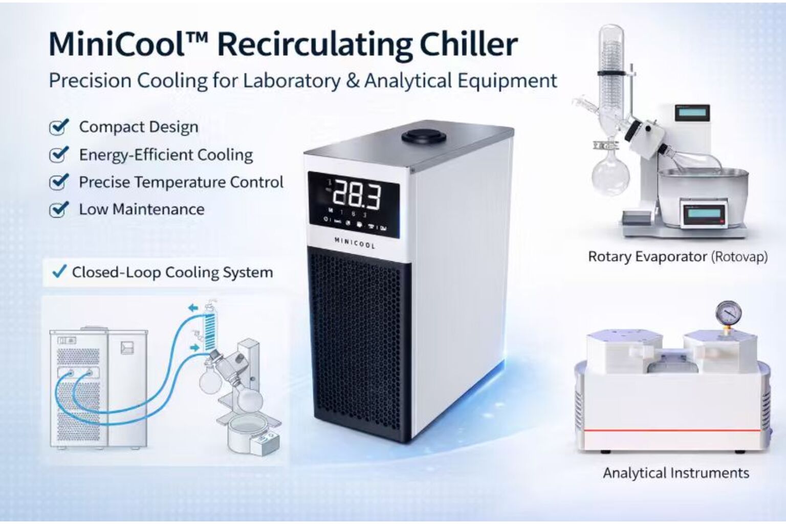 MiniCool compact chiller for laser temperature control