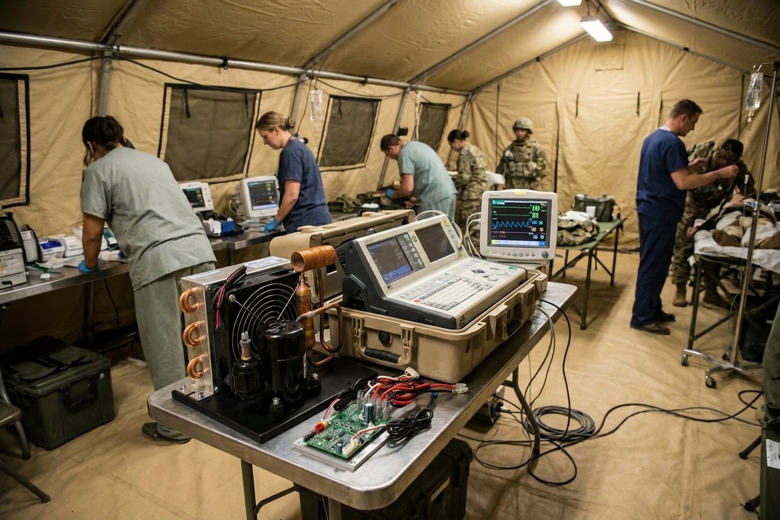 Mobile diagnostic equipment with integrated point-of-care thermal management cooling system