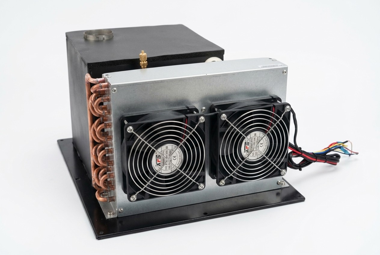 RIGID Micro DC Aircon unit showing compact size for small space cooling