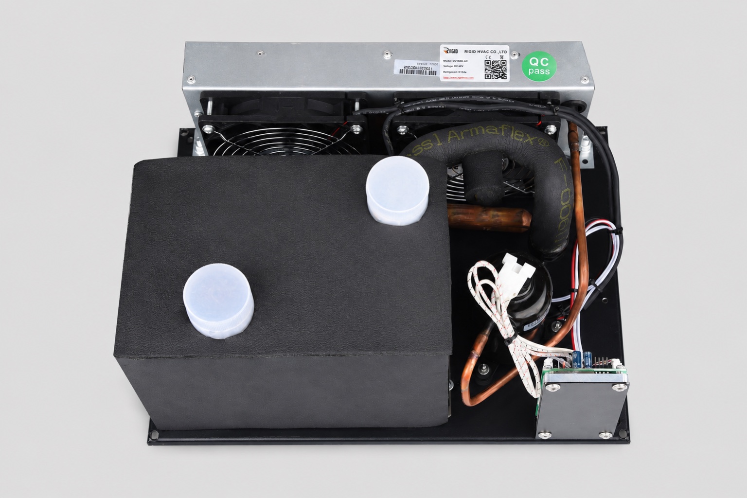 Micro DC air conditioner showing the coil and drain areas coastal salt attacks first