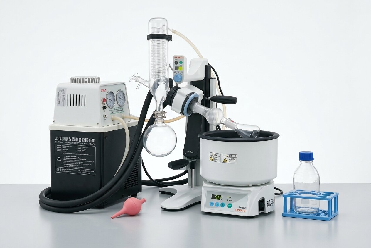 Laboratory recirculating chiller with glycol coolant system for sub-zero temperature operation