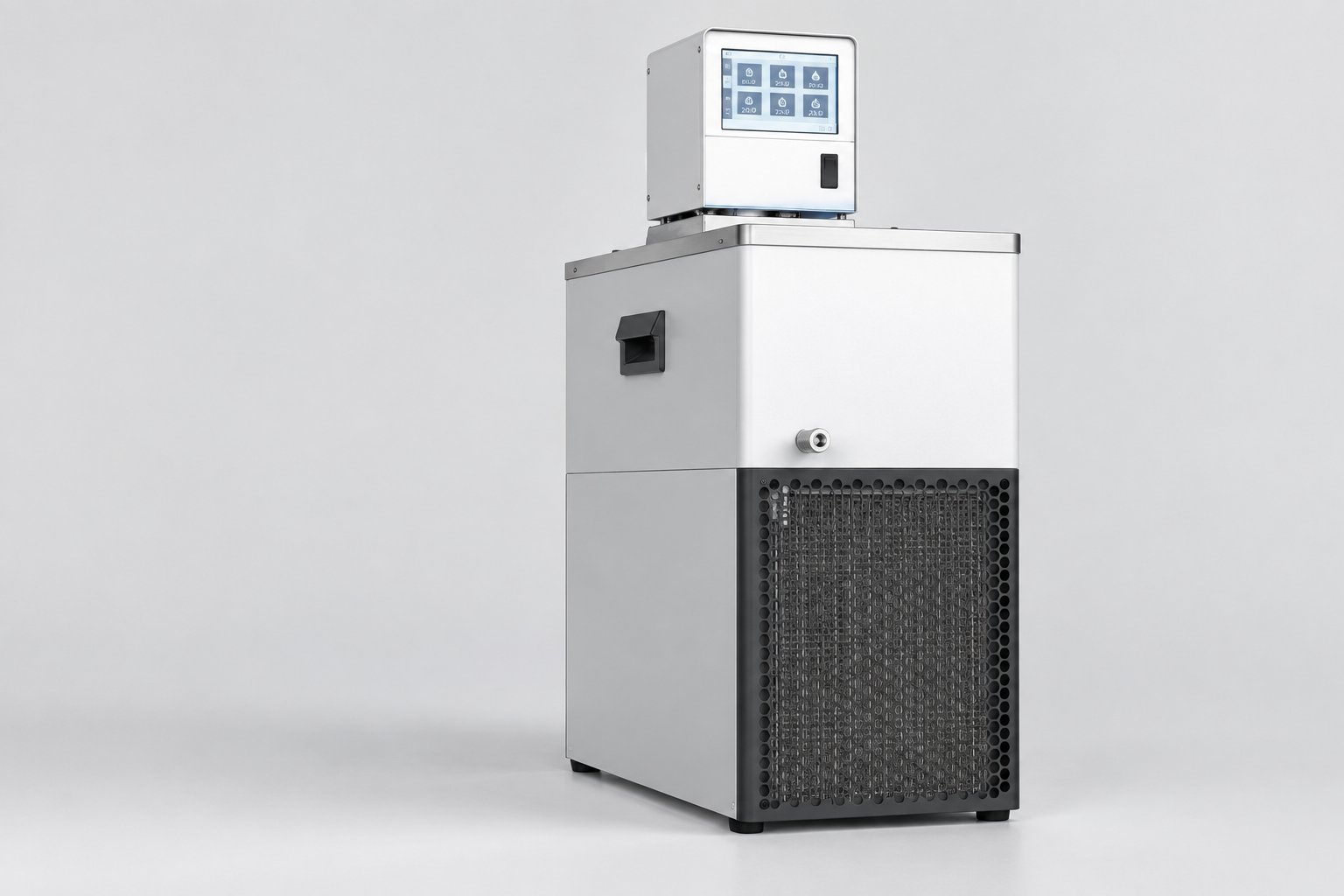 Compact refrigerated circulator with touchscreen controller for sub-zero reactor cooling
