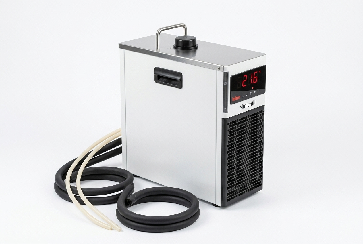 Compact closed-loop recirculating liquid chiller for laboratory and laser applications
