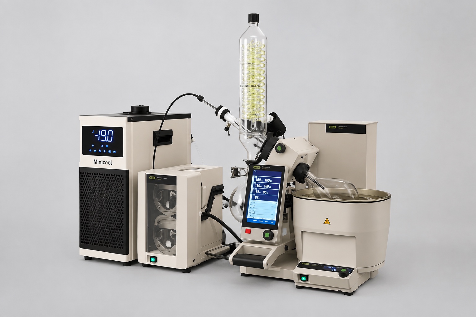 Laboratory chiller and fluid circuit serving a small freeze-dryer shelf application