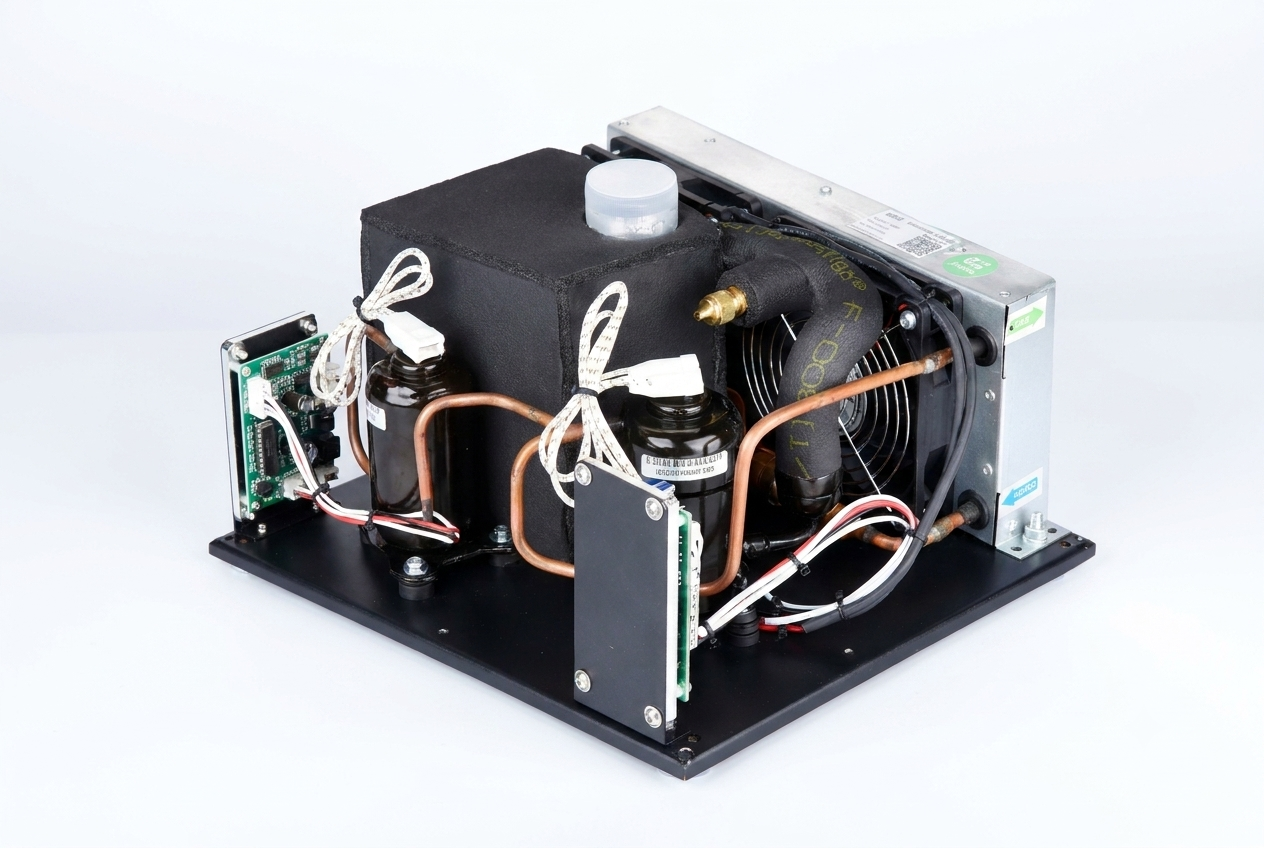 Compact compressor-based micro ac unit installed in a mobile off-grid application