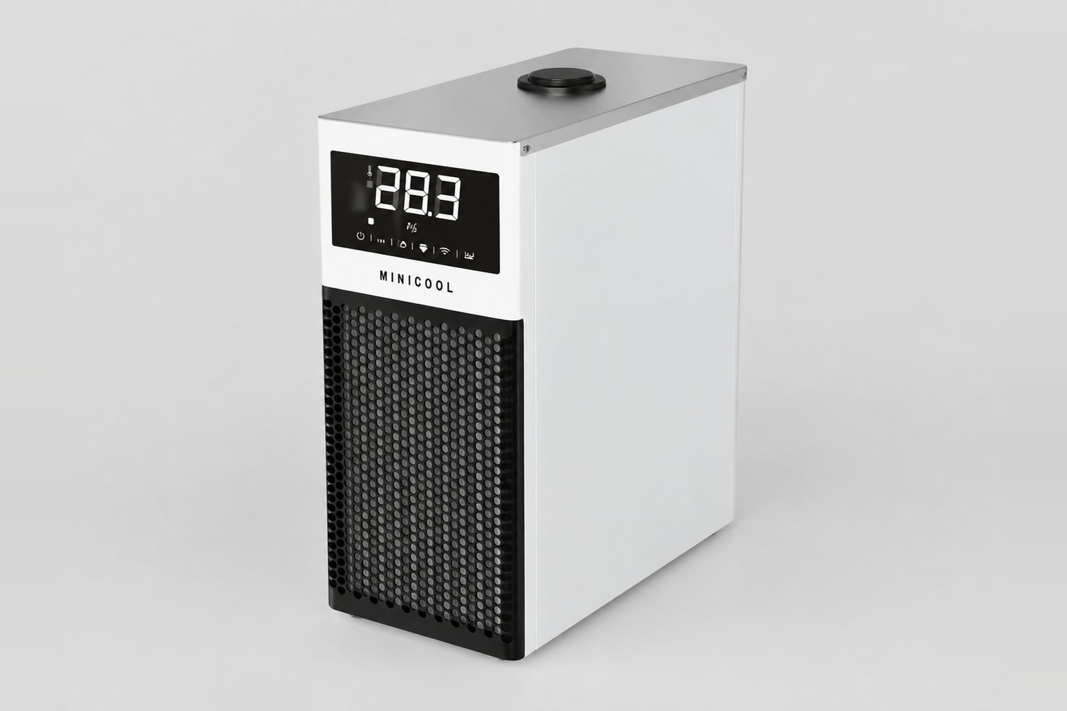 MiniCool countertop recirculating chiller on a plain background