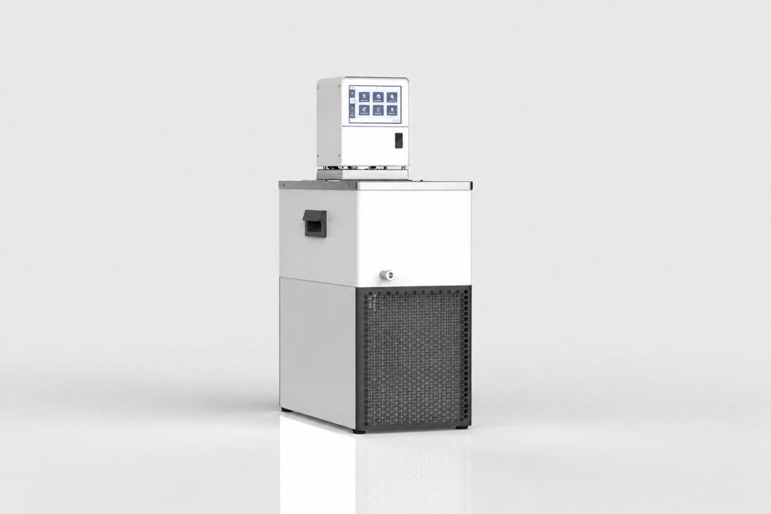 DV compact liquid chiller supplying an external cooling loop for laboratory instruments