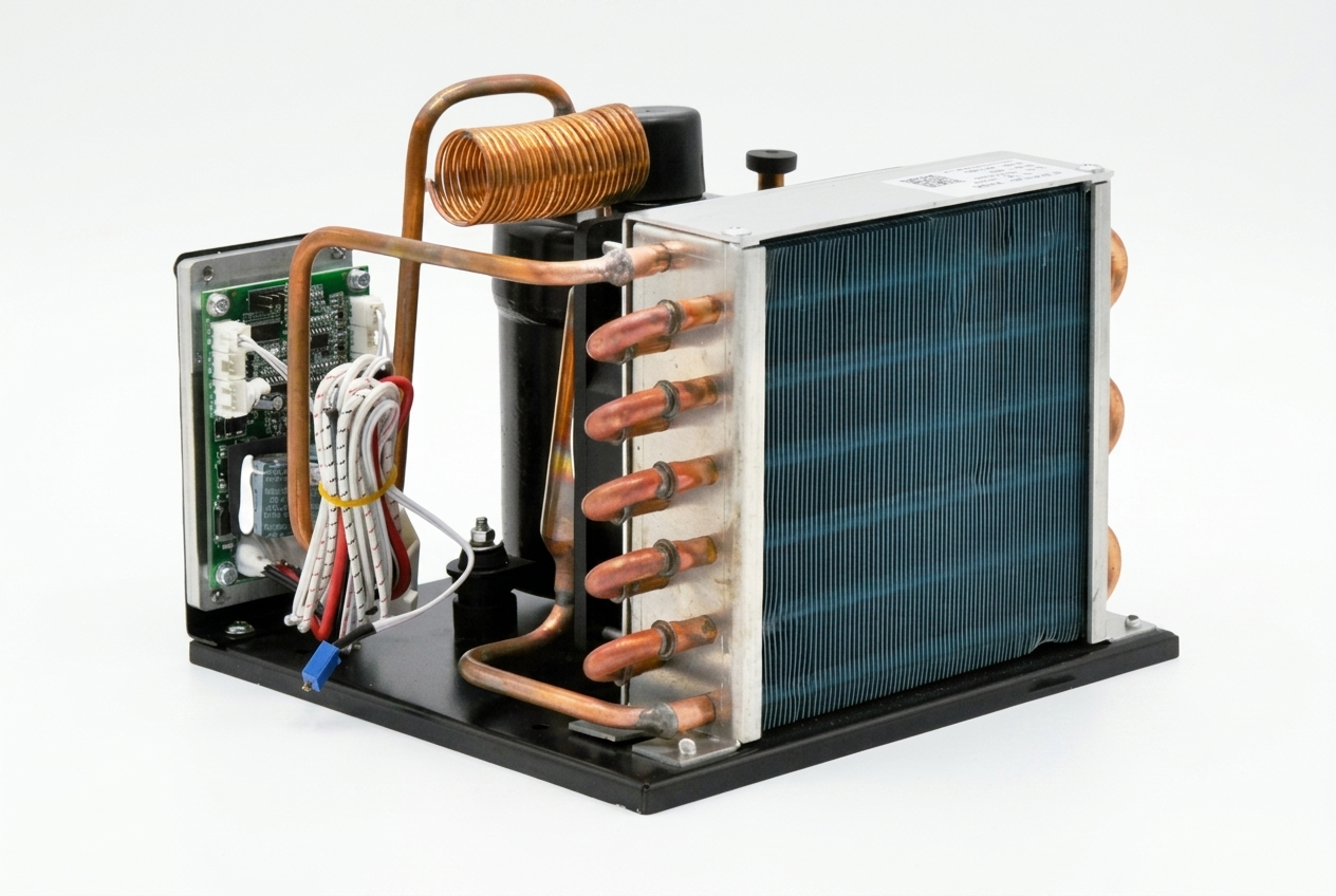 Compact BLDC compressor fridge installed in mobile application demonstrating space-efficient cooling