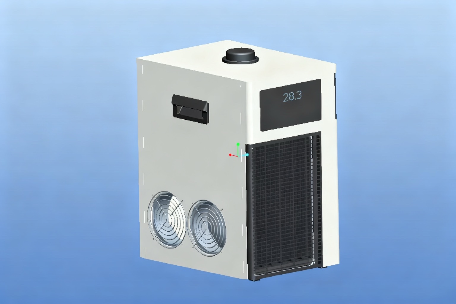 MiniCool chiller with the condenser and fan section visible