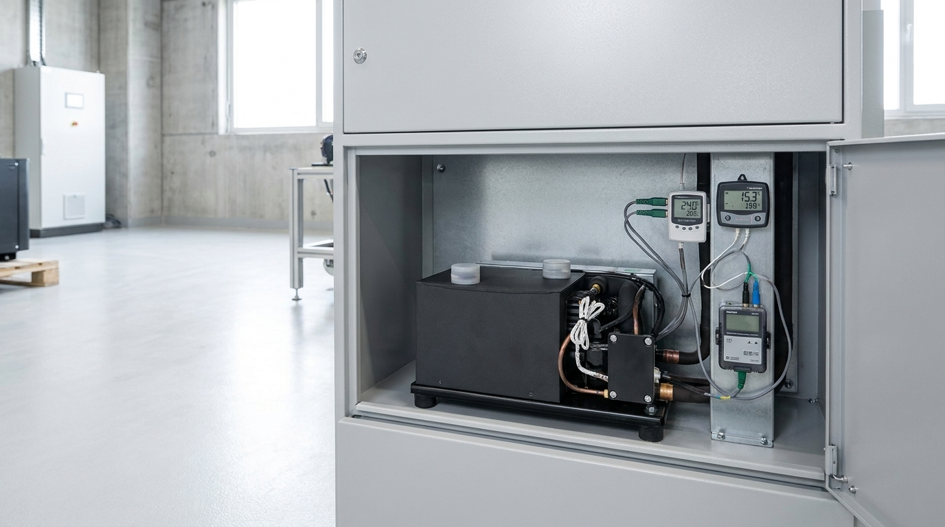 Panoramic view of Micro DC Aircon unit showing compact form factor