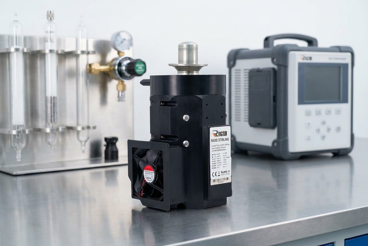 Stirling cooler integrated with portable FTIR gas analyzer for field emissions monitoring