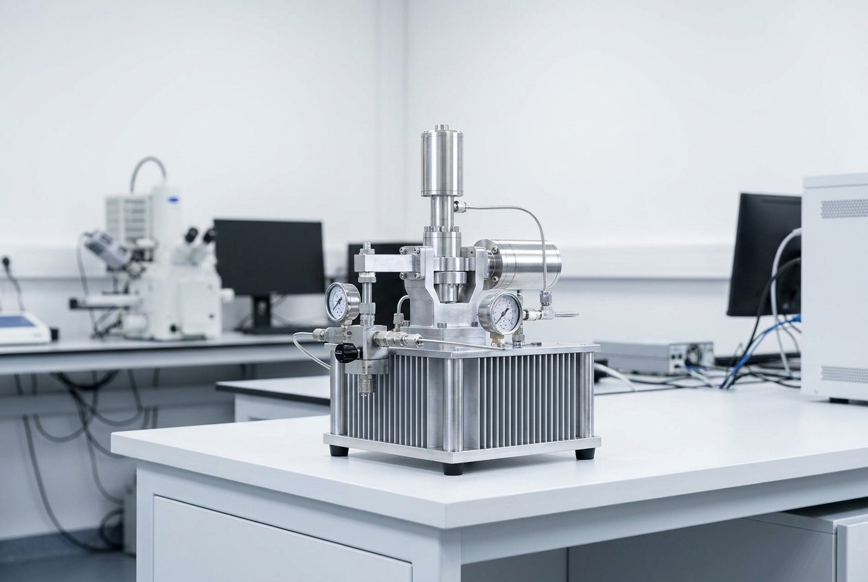 RIGID FPSC Stirling Cryocooler RS series showing compact sealed design with cold fin assembly